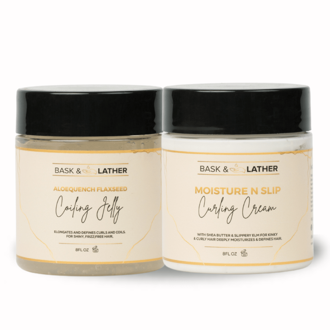 Moisture N Slip Curling Cream + Aloquench N' Flax Seed Coiling Jelly Duo - Bask And Lather Store