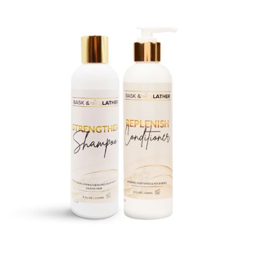 Strengthen & Replenish Shampoo and Conditioner Set - Anti-Breakage - Bask And Lather Store