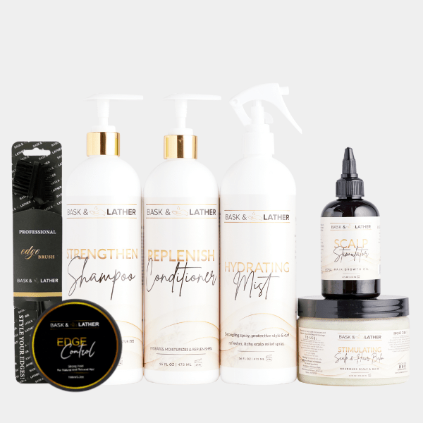 XL Growth & Style Bundle + Free Edge Brush - Bask And Lather Store